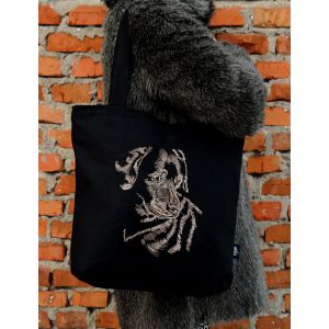 Torba haftowana - shopper z psem i monogramem 